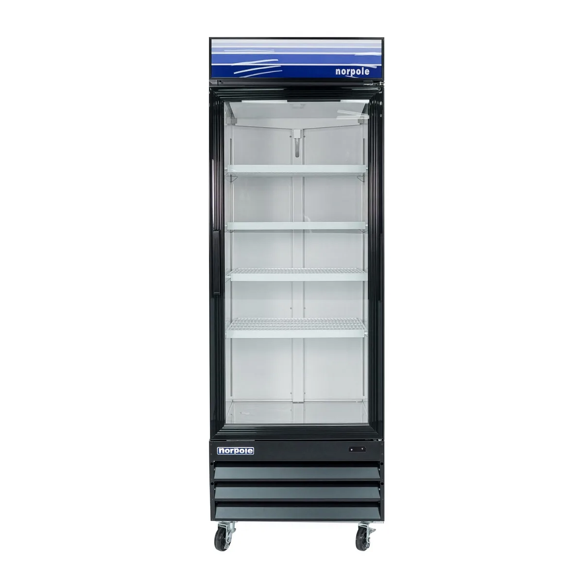Magic Chef Magic Chef 23 cu. ft. 28 in. Single Swing Glass Door Refrigerator Black — product photo