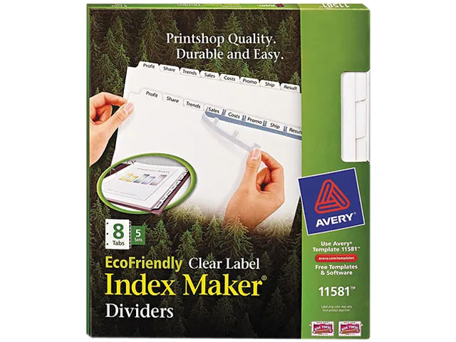 Avery Avery 11581 Tab Dividers 8-Tab Letter 5 Sets 40 Pack card filing — product photo