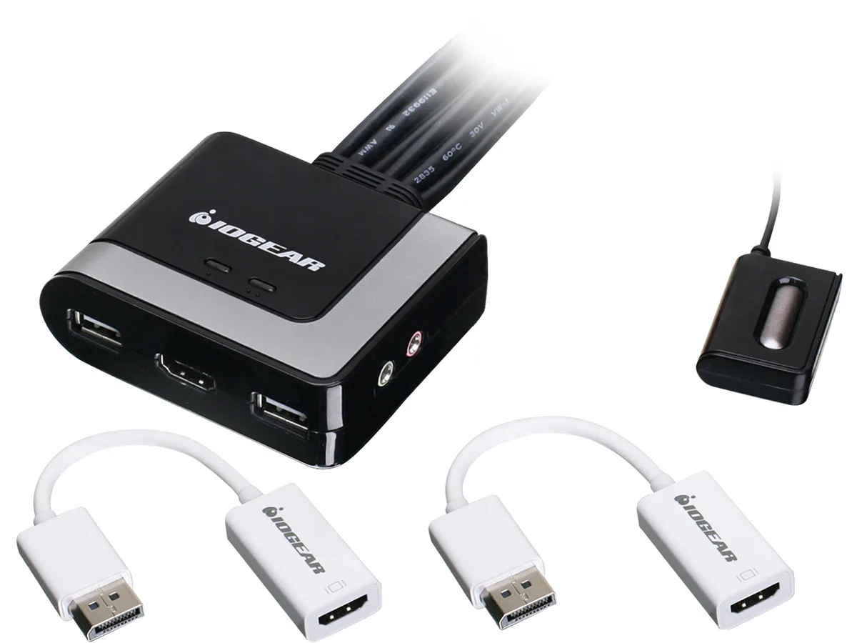 IOGEAR IOGEAR GCS62HDPKIT 2-Port HDMI DisplayPort Cable KVM Switch — product photo