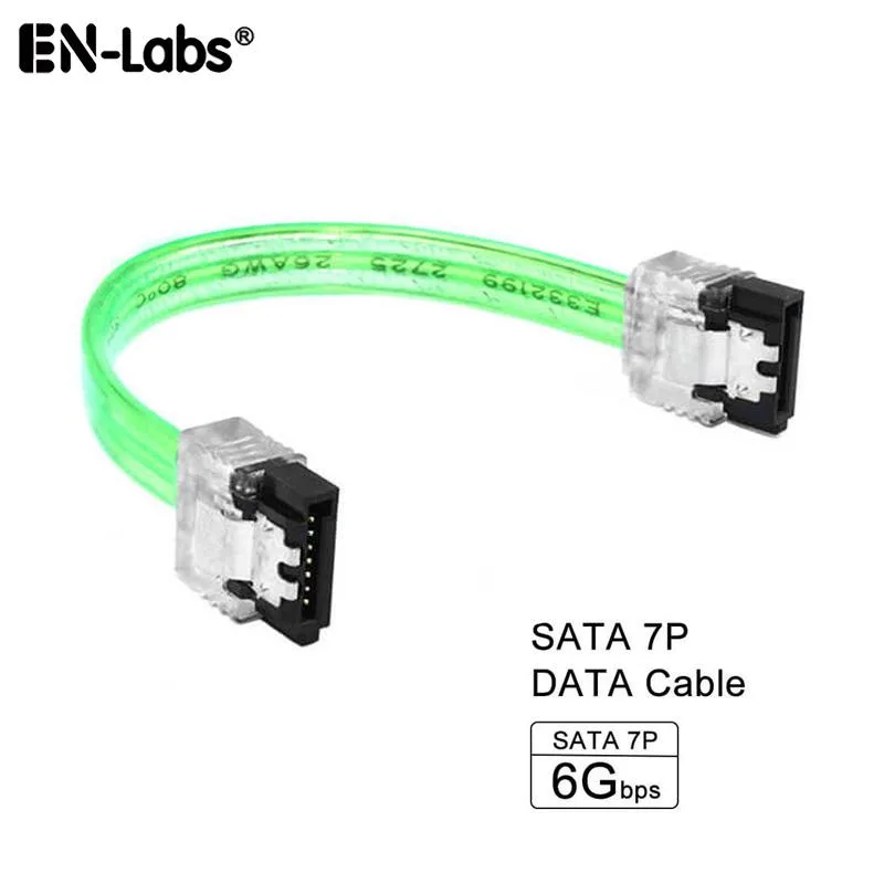 EN-Labs EN-Labs SATA cable 6" UV Green locking — product photo