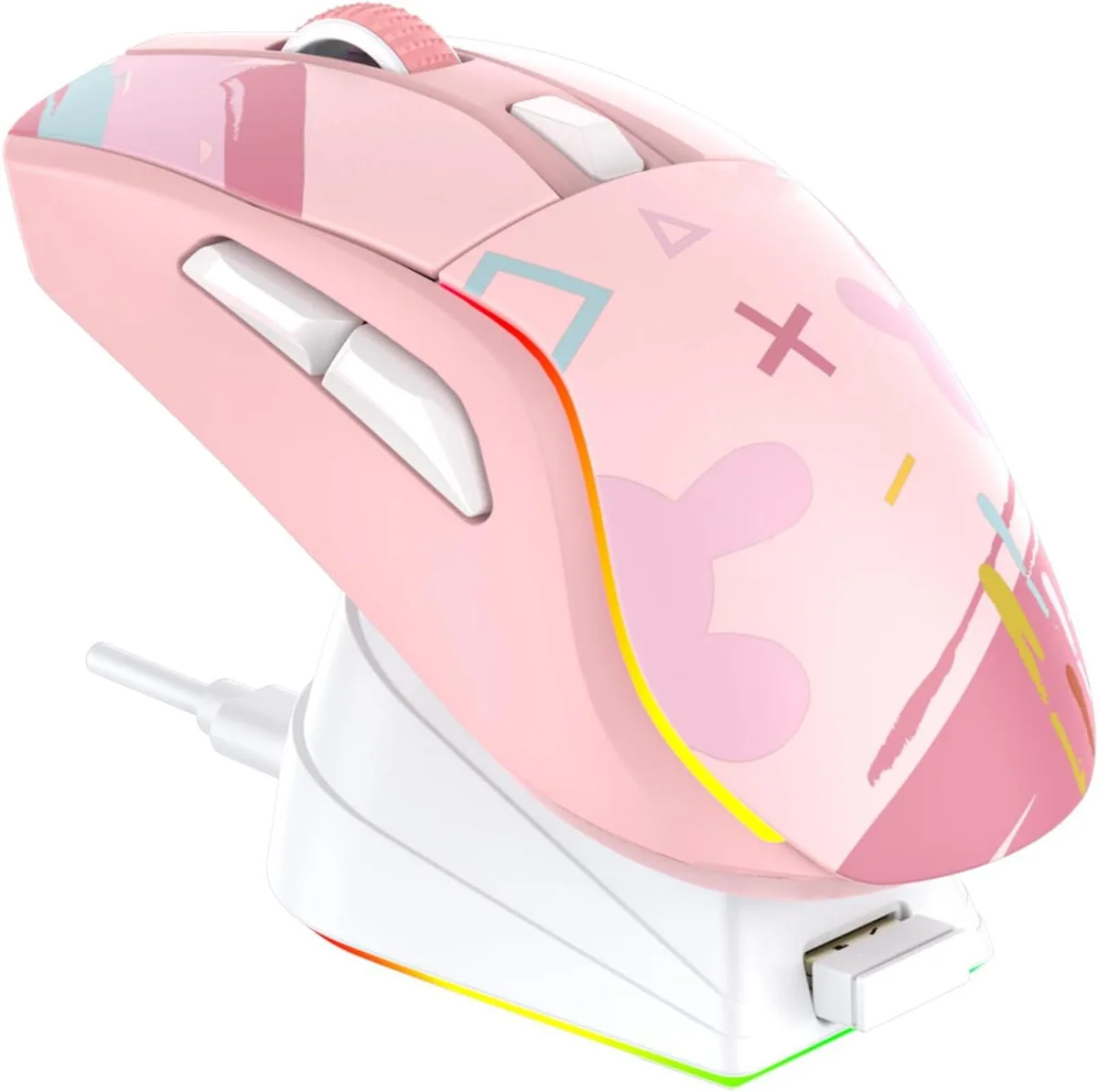 Corn Electronics Corn Electronics Gaming Mouse Pink 12000 DPI 88g 120h battery — product photo