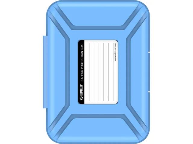 Blue rectangular EVA case for 3.5 inch hard drive with textured finish