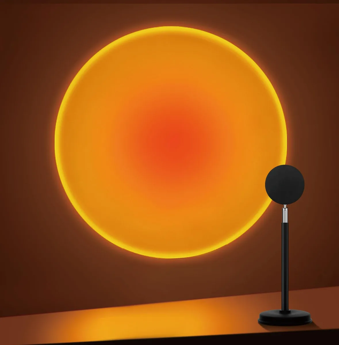 Tsrarey T2 Sunset Lamp Projector 180° Rotation USB 5W E26 10.4in 6.3oz — product photo