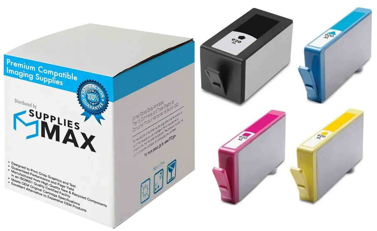 SuppliesMax SuppliesMax HP CZ142FN High Yield Inkjet Combo Pack (BK/C/M/Y) 1200 Pages — product photo
