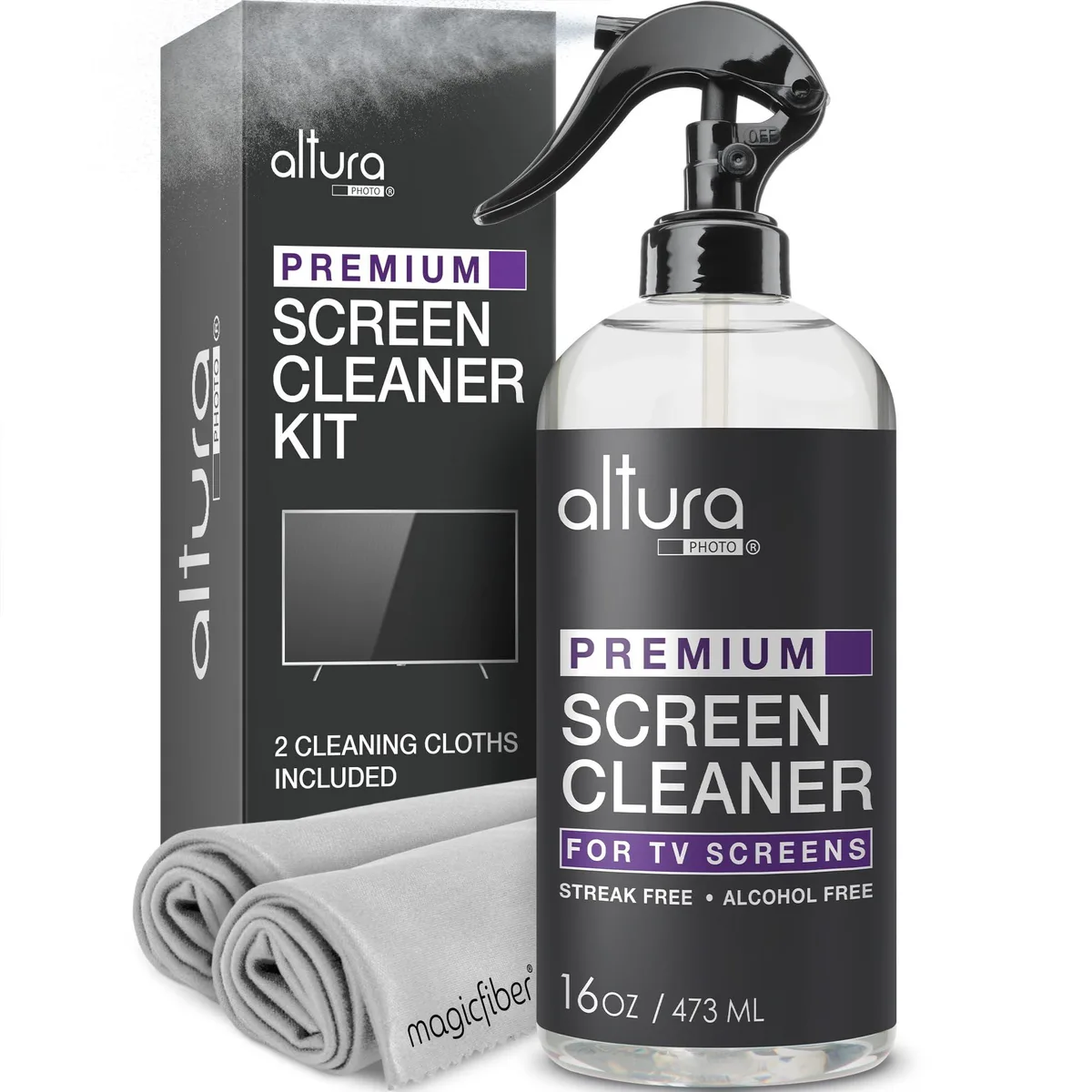 Scosche Screen Cleaner Kit 16oz 2 Cloths Blue — product photo