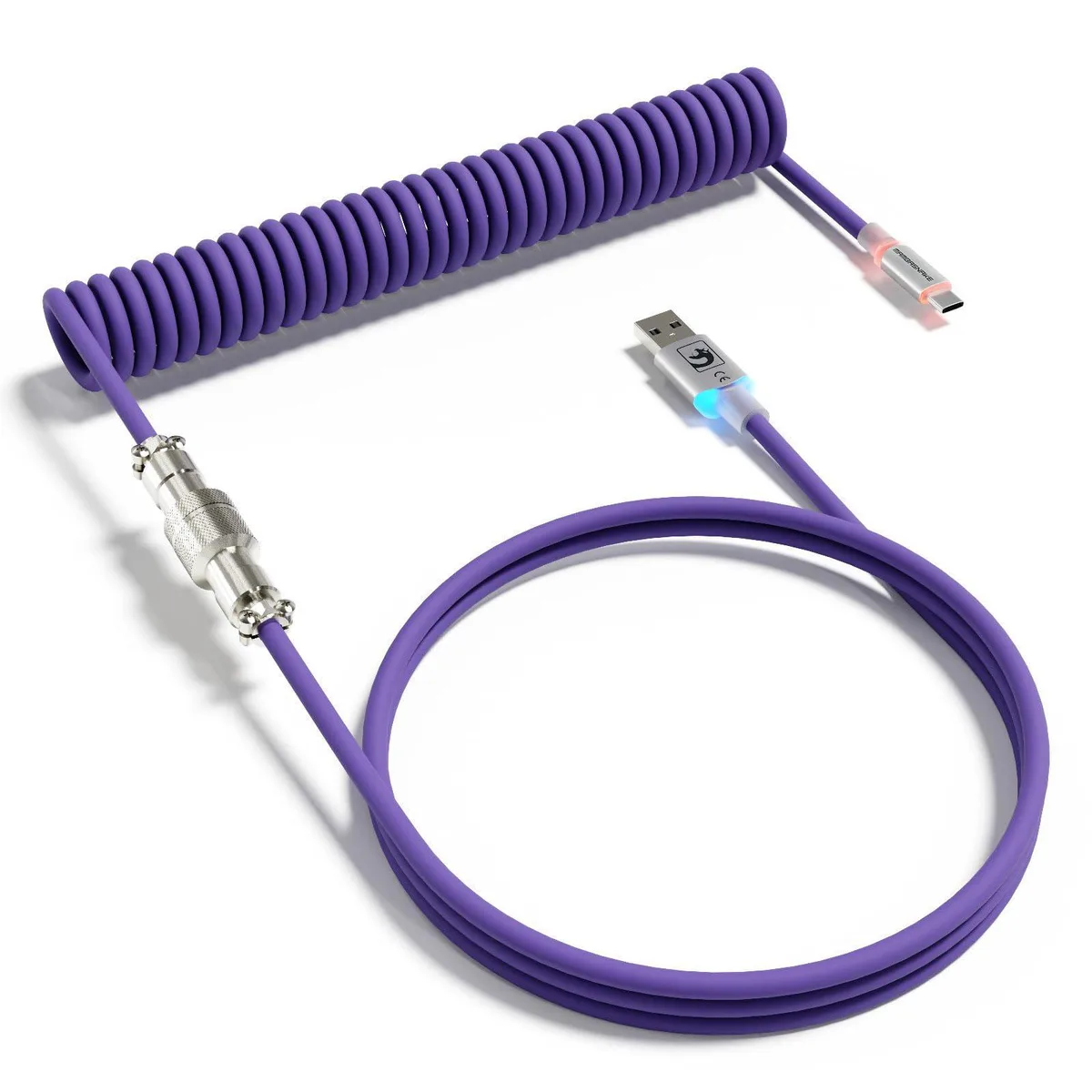  MAMBASNAKE C01Ultra RGB Coiled USB-C Aviator Cable Purple — product photo