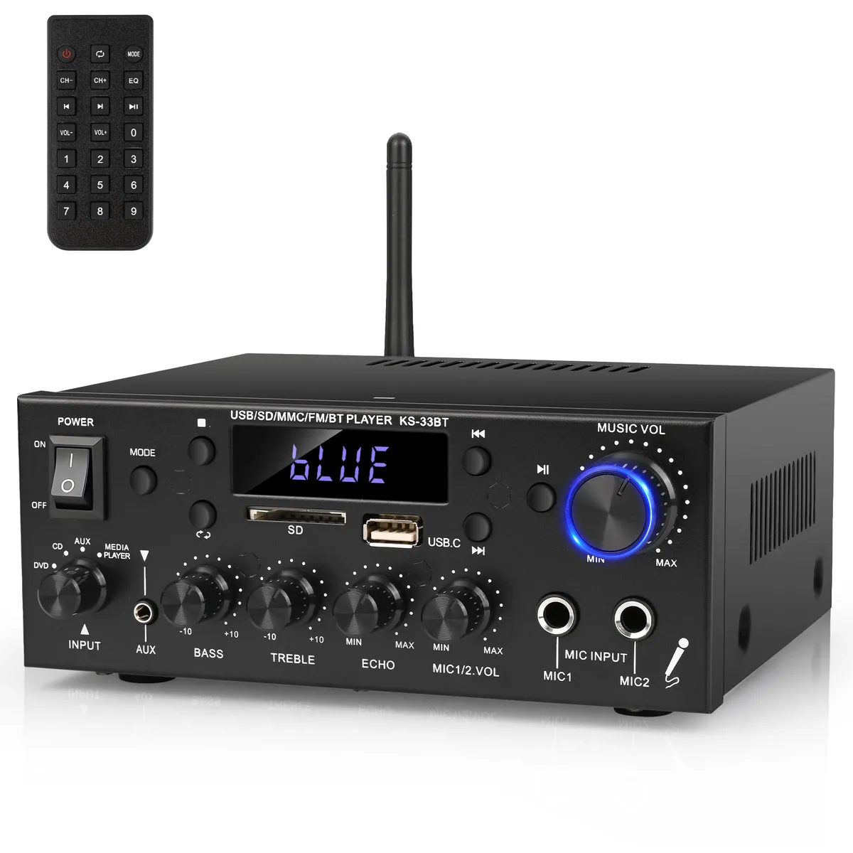  Romicta KS-33BT 2.0 Channel Stereo Receiver 60W Bluetooth 5.0 — product photo