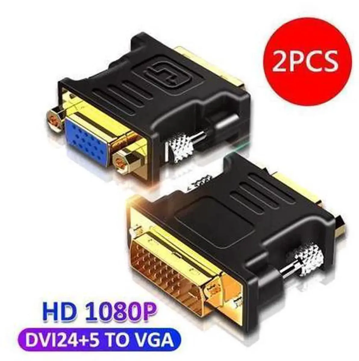 SMUGDESK SMUGDESK 2-Pack 24+5 DVI to VGA Adapter 1080P@60Hz — product photo