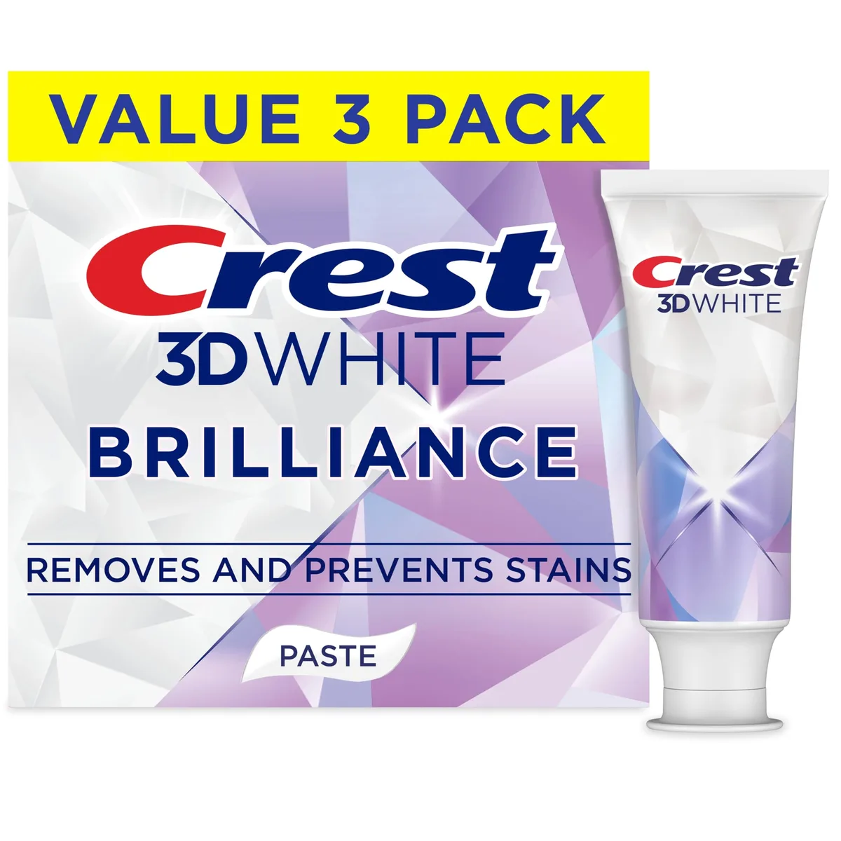 Three 4.3 oz white tubes with blue caps in a rectangular box