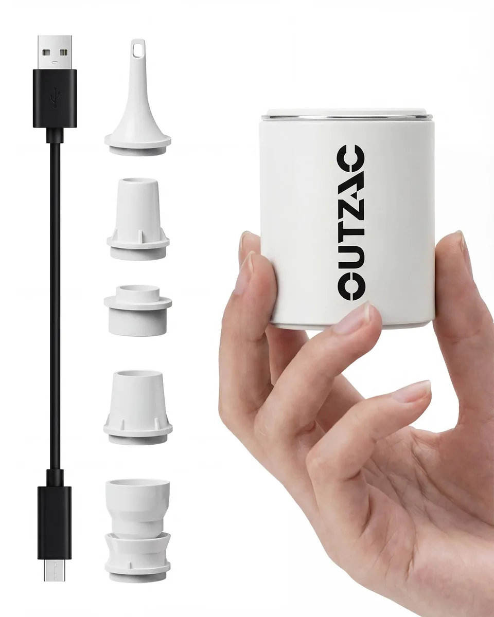Portable Air Pump with Camping Light (White) 5.5 kPa 300 lm — product photo
