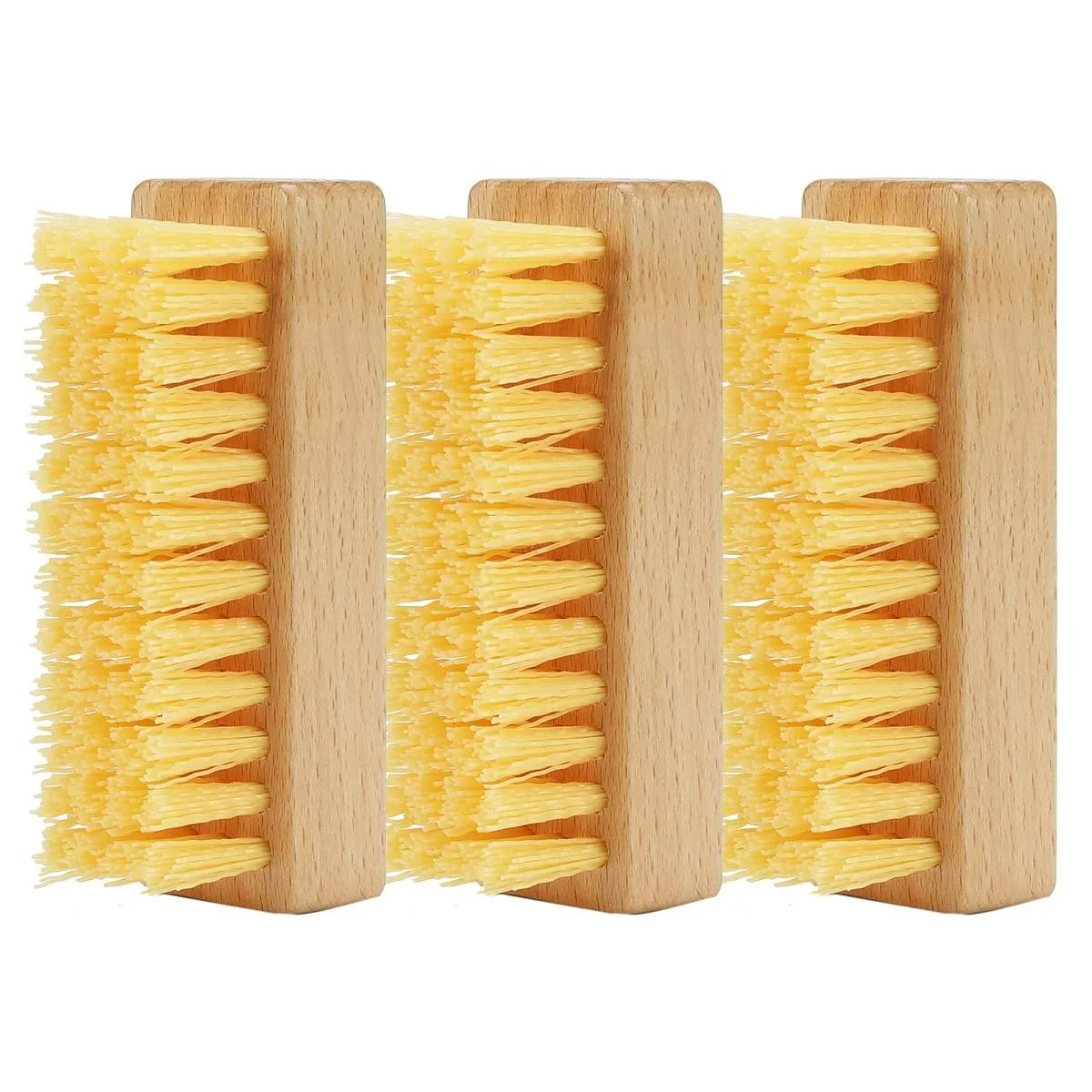  SUPERWASH PLUS Shoe Cleaning Brush Set, 3 Pack, Beechwood Handle, Yellow/Grey — product photo