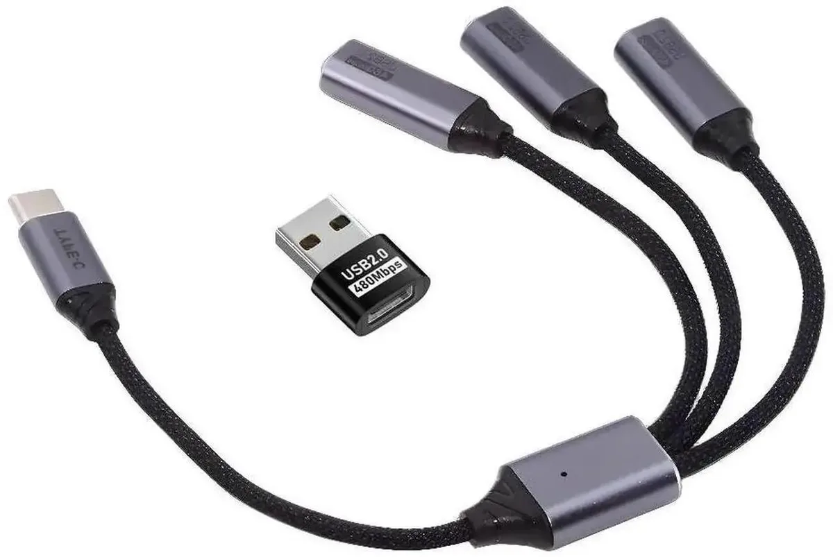 SMUGDESK SMUGDESK 27cm USB-C 1-to-3 Splitter Y Cable USB 2.0 — product photo