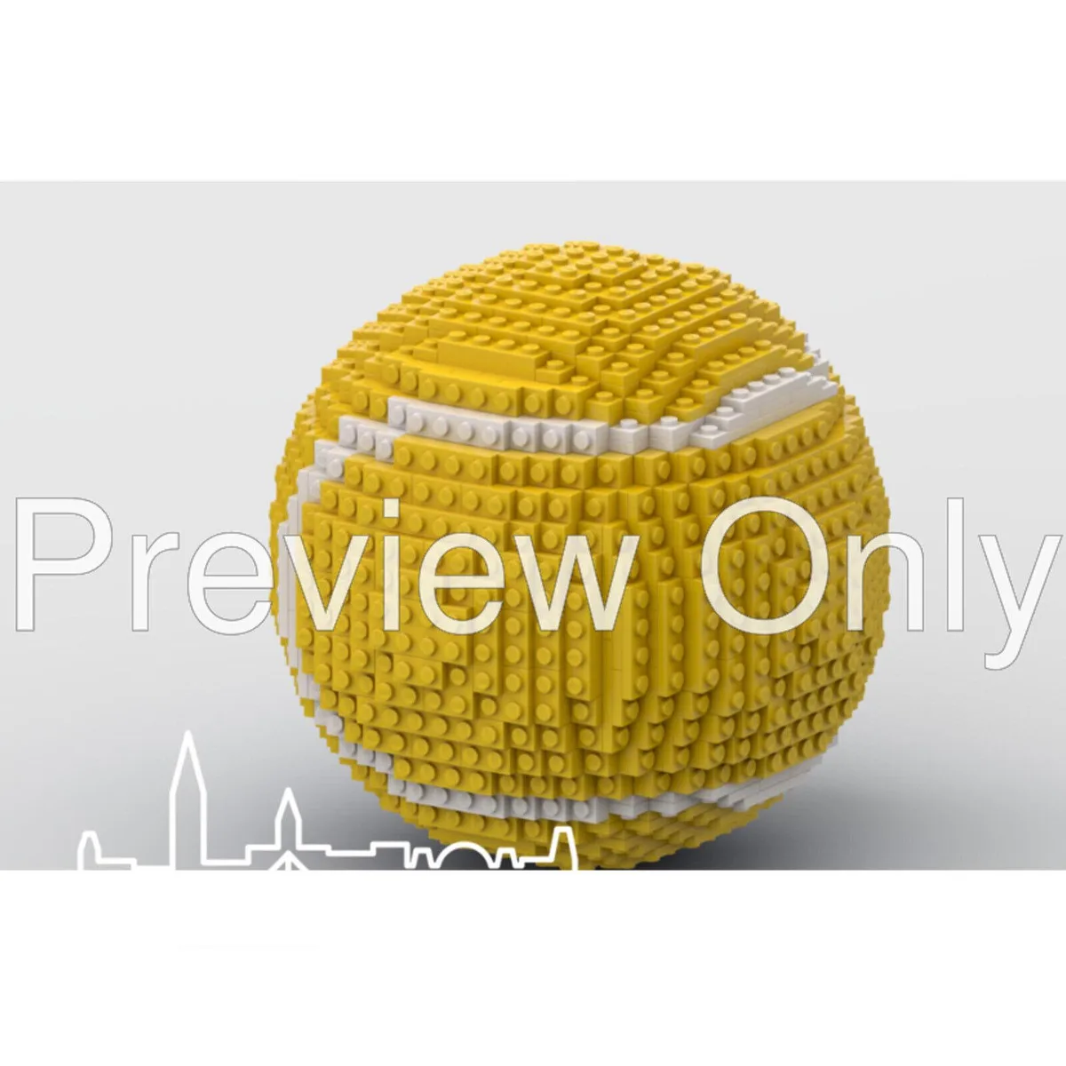ZITIANYOUBUILD ZITIANYOUBUILD Big Tennis Ball Sculpture Building Set 1052 Pieces — product photo