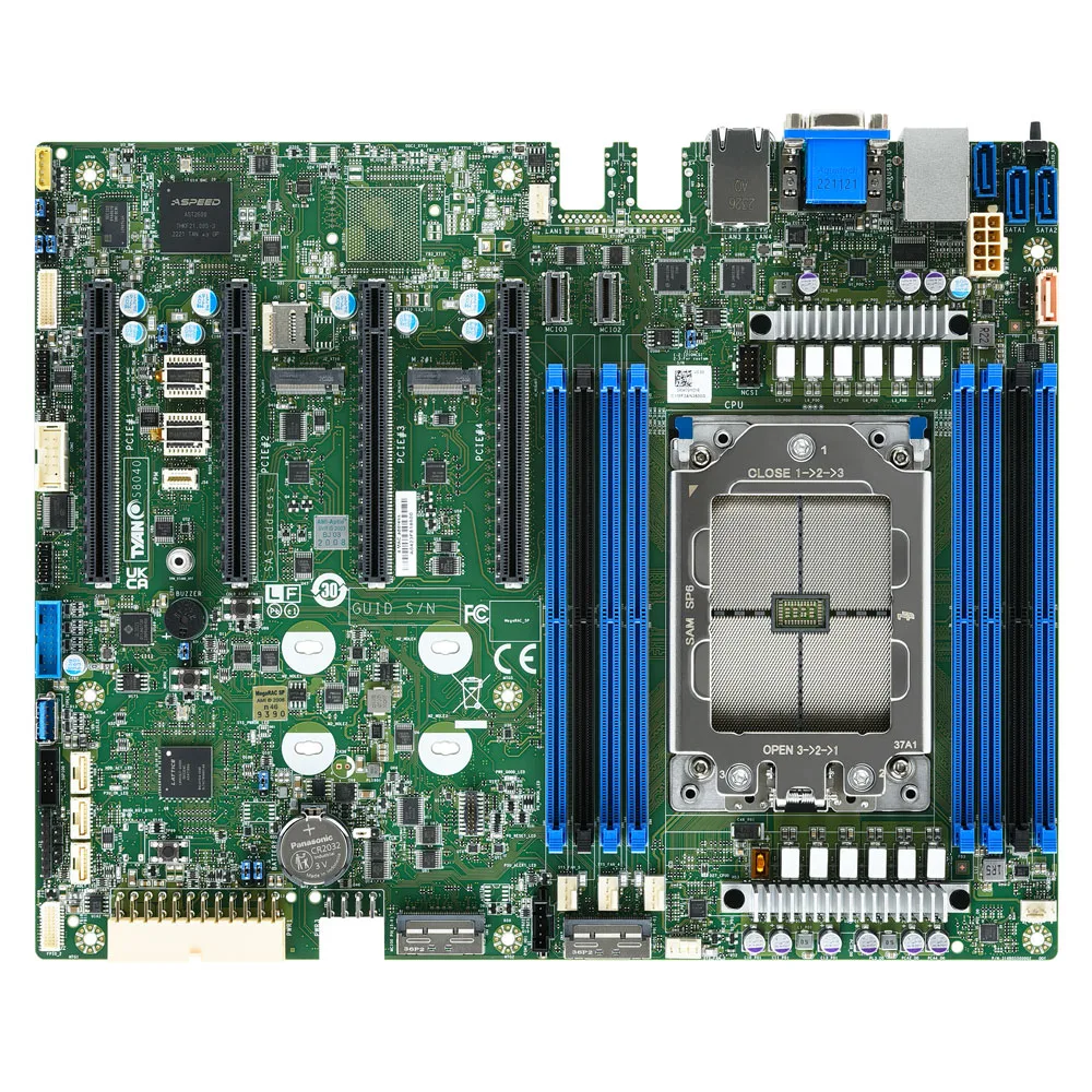 TYAN TYAN S8040GM4NE-2T server motherboard SP6 8 DDR5 4800 4 PCIe 5.0x16 2 10GBase-T 2 1000Base-T IPMI — product photo