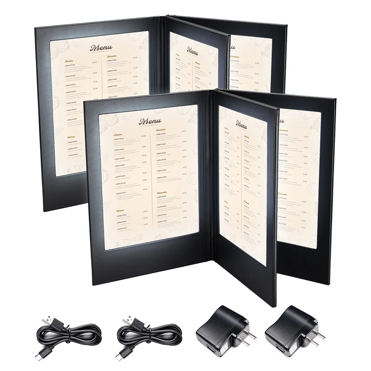 Yescom USA, Inc. Yescom USA, Inc. 26MNC010-4PL8X11X2 4-Panel LED Backlit Menu Holder 2 Pack accessory — product photo