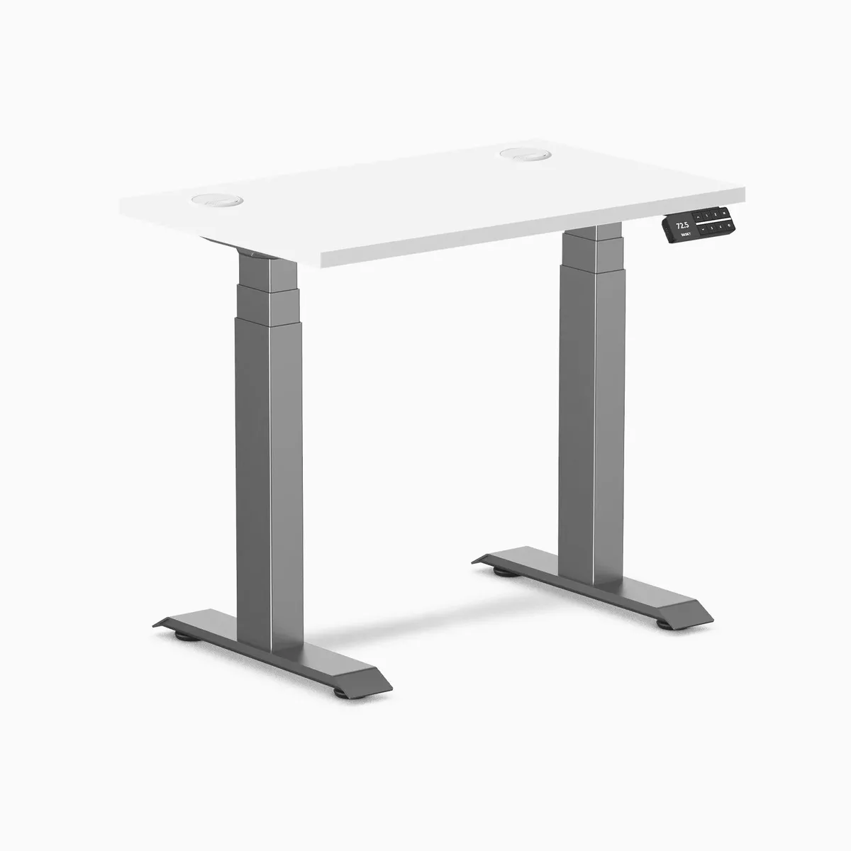 Desky Desky Dual Mini Sit Stand Desk White 32 x 20 in Space Gray — product photo