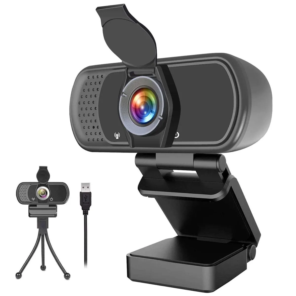 KEHIPI KEHIPI GO0809 1080p webcam 110° wide angle mic privacy cover tripod — product photo