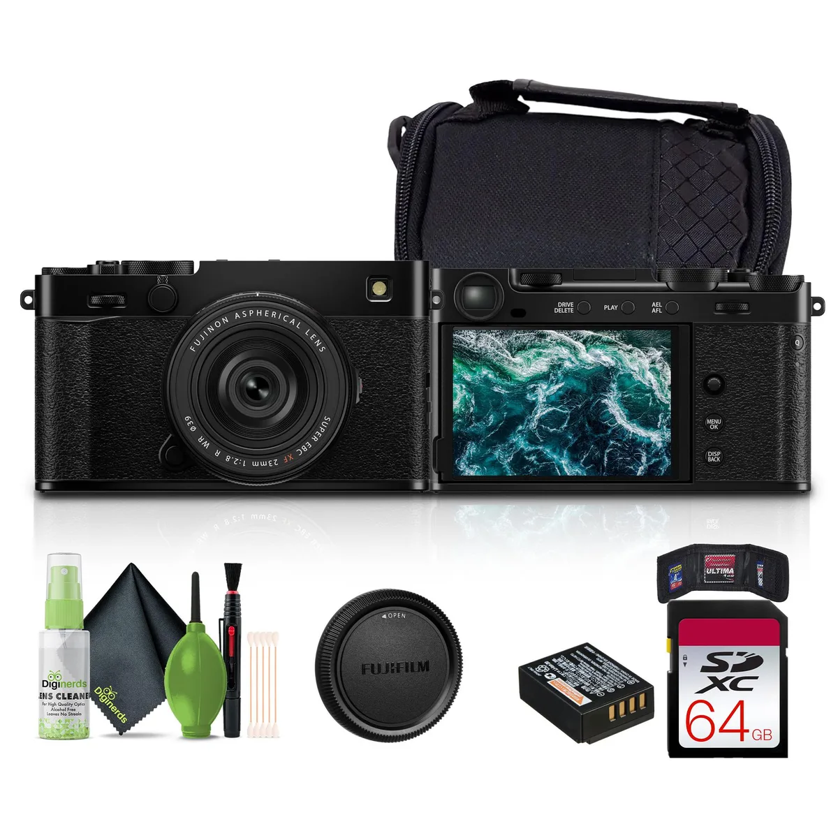 FUJIFILM FUJIFILM X-E5 compact mirrorless camera with XF 23mm f/2.8 lens (Black) bundle — product photo