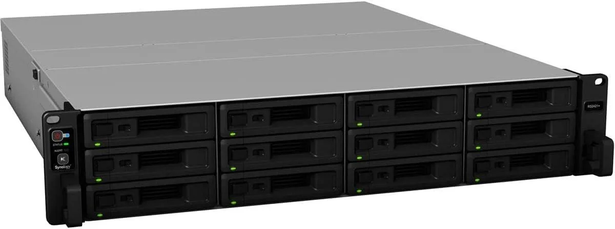 Synology Inc. Synology RS2421+ 12-Bay Rackmount NAS AMD Ryzen V1500B 2.2 GHz 4 GB DDR4 — product photo