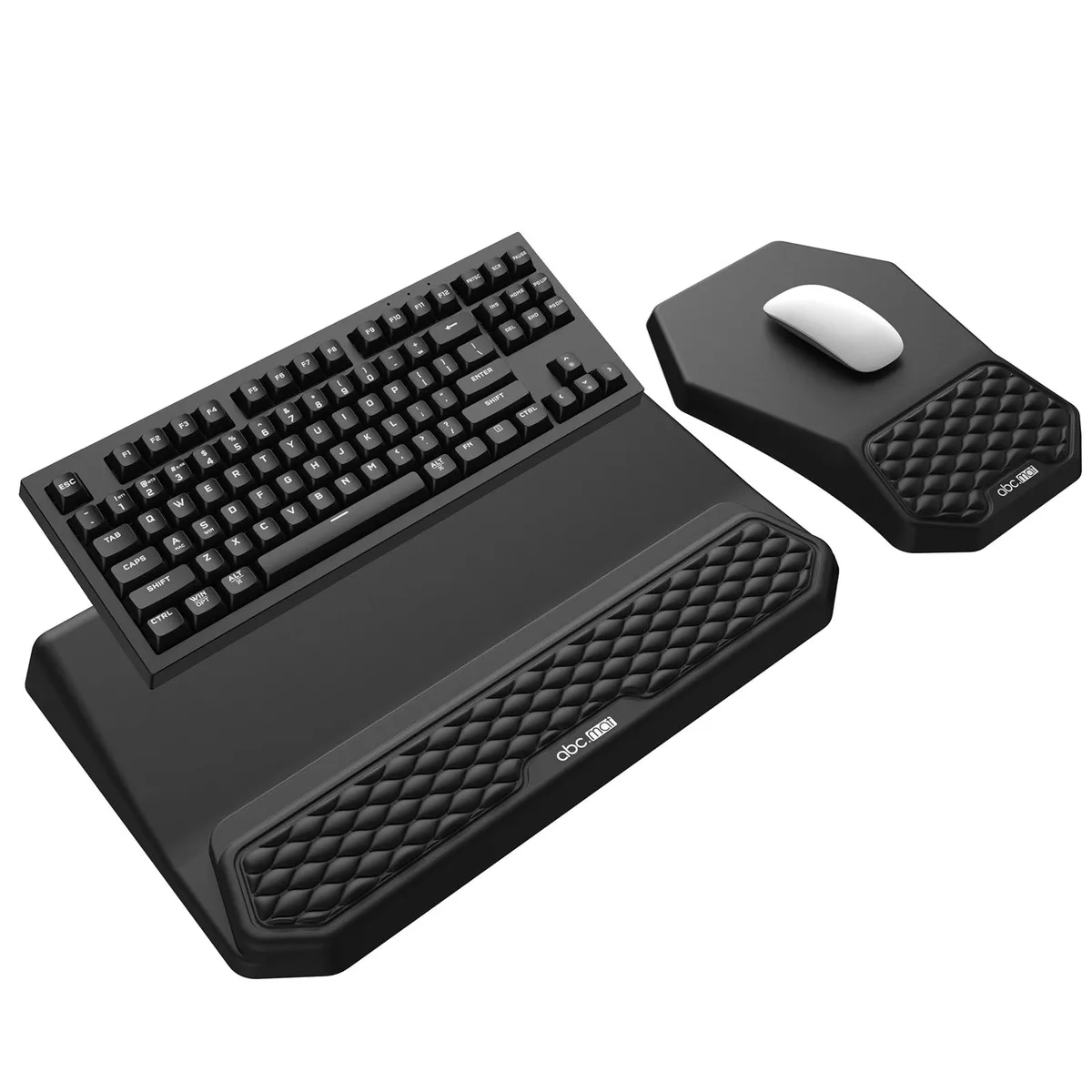 Keychron WR0506 3-in-1 Ergonomic Keyboard Stand with Wrist Rest & Mouse Pad Set, Black — product photo