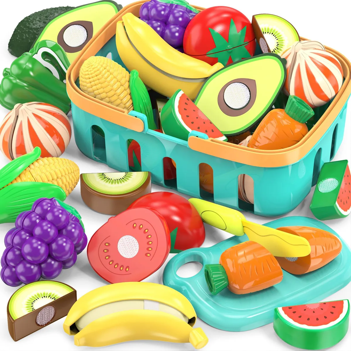  Cutting Play Food Set 28-Piece 10 Fruits 25 Pieces — product photo