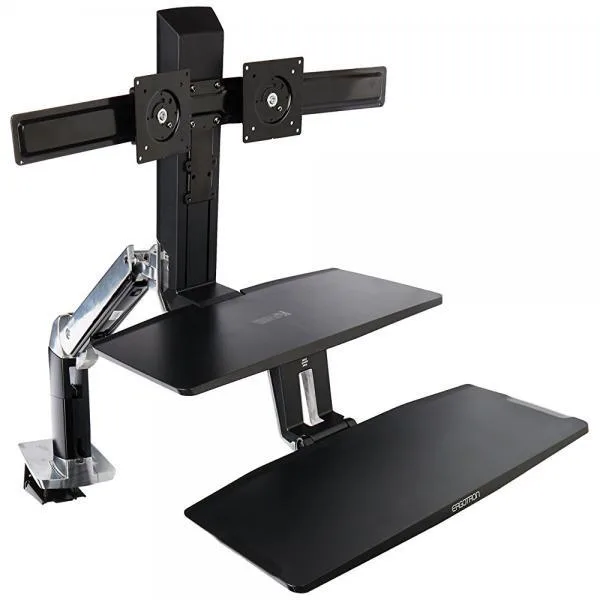 Ergotron Ergotron WorkFit-A Dual HD monitor arm with suspended keyboard 24-392-026 — product photo