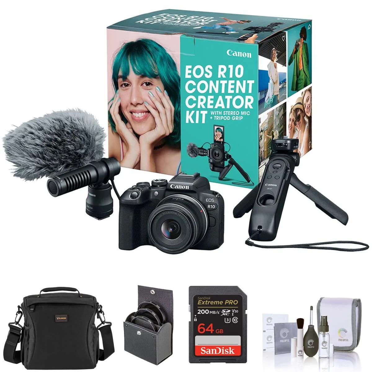 Canon Canon EOS R10 24.2MP APS-C Mirrorless Camera with RF-S 18-45mm Lens Content Creator Kit — product photo