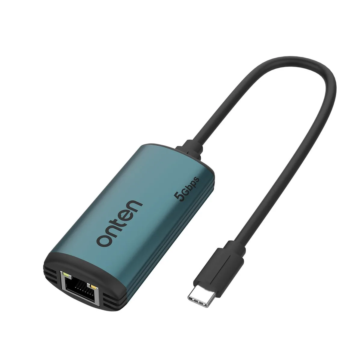 Compact USB-C to RJ45 adapter with aluminum-alloy cooling body