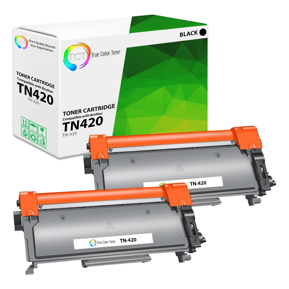 True Color Toner True Color Toner TN-420 Black Toner Cartridge 2 Pack 1200 Pages — product photo