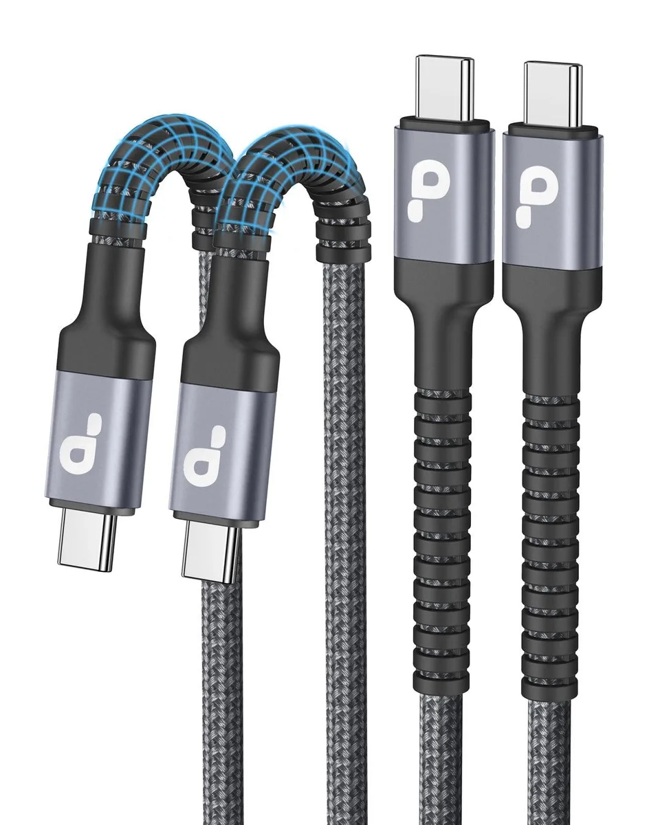  PRAKIE USB-C to USB-C Cable 10 ft 66 W Grey — product photo
