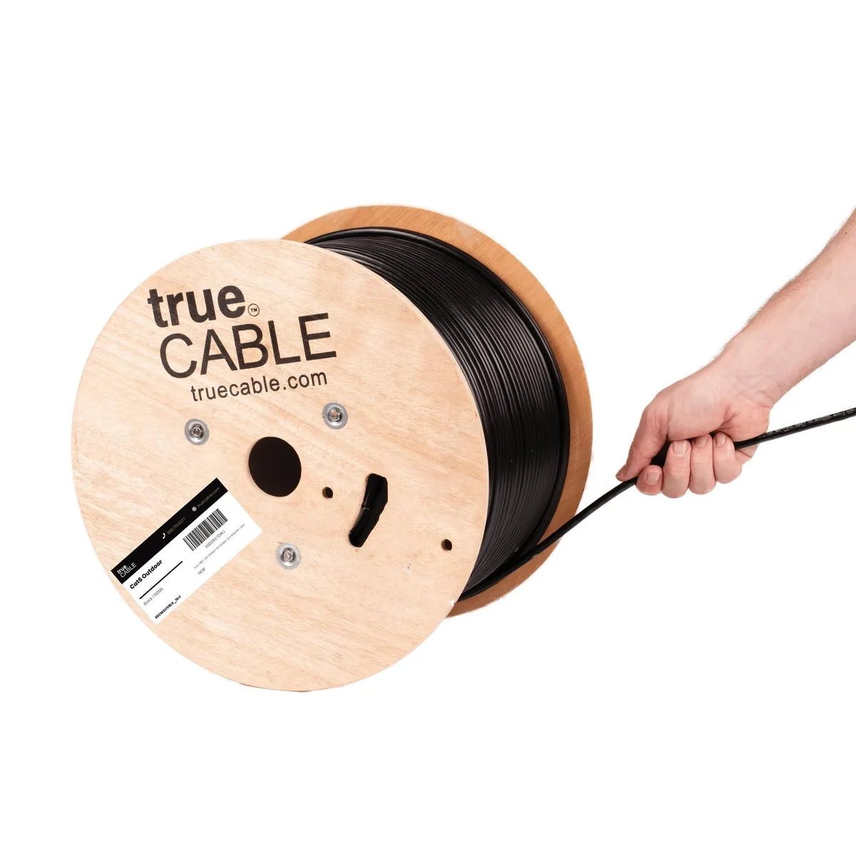 BoYata BoYata Cat6 Outdoor Ethernet Cable 1000ft Black 23AWG 550MHz PoE++ 2 in 1 accessory — product photo