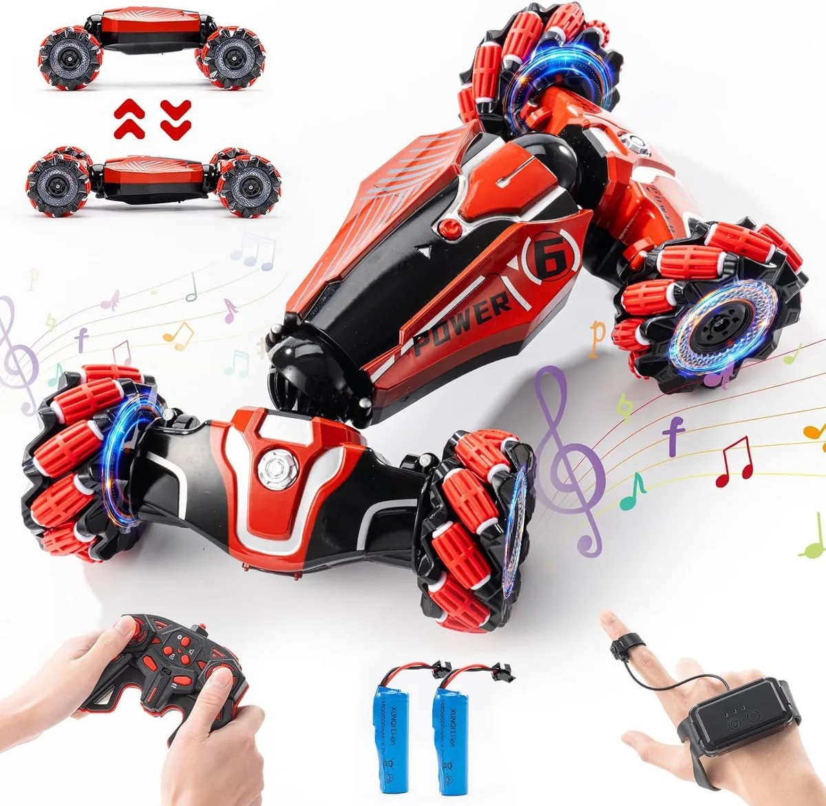 usbroway usbroway RC Stunt Car Gesture Control 4WD Transform Double Sided 2.4Ghz 360 Drift Toy — product photo