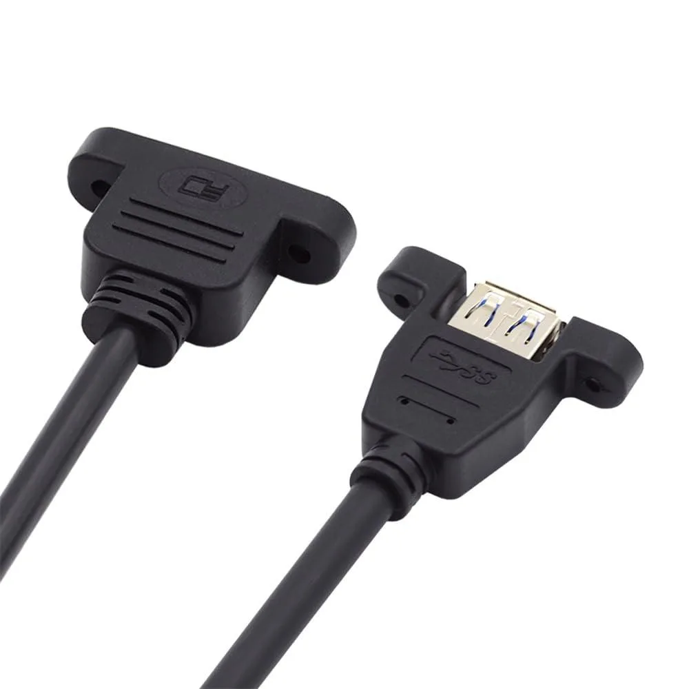 Fervit Fervit USB 3.0 Type A Female to Micro USB 3.0 Female Screw Mount Extension Cable 50cm — product photo