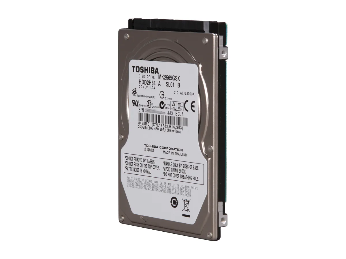 Toshiba Toshiba MK2565GSX 250GB 5400 RPM 8MB SATA 3.0Gb/s 2.5" laptop hard drive — product photo