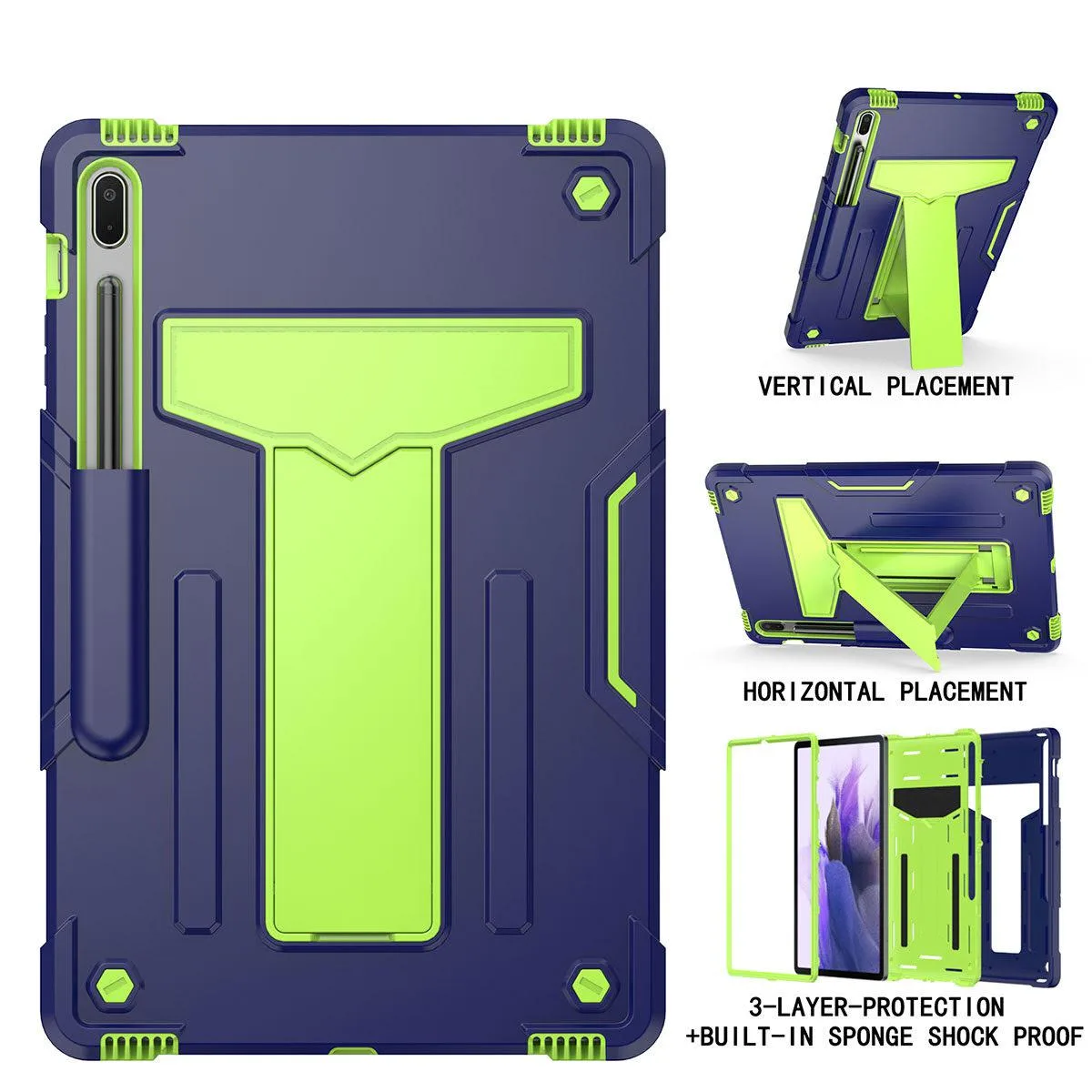 anicestore anicestore Laptop Case for Samsung Galaxy Tab S8 12.4" 2022 Navy Blue/Green — product photo