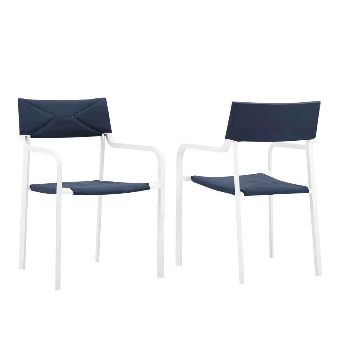 Modway Furniture Modway Furniture Raleigh Armchair Set of 2 White Navy Decorative Shelving — product photo
