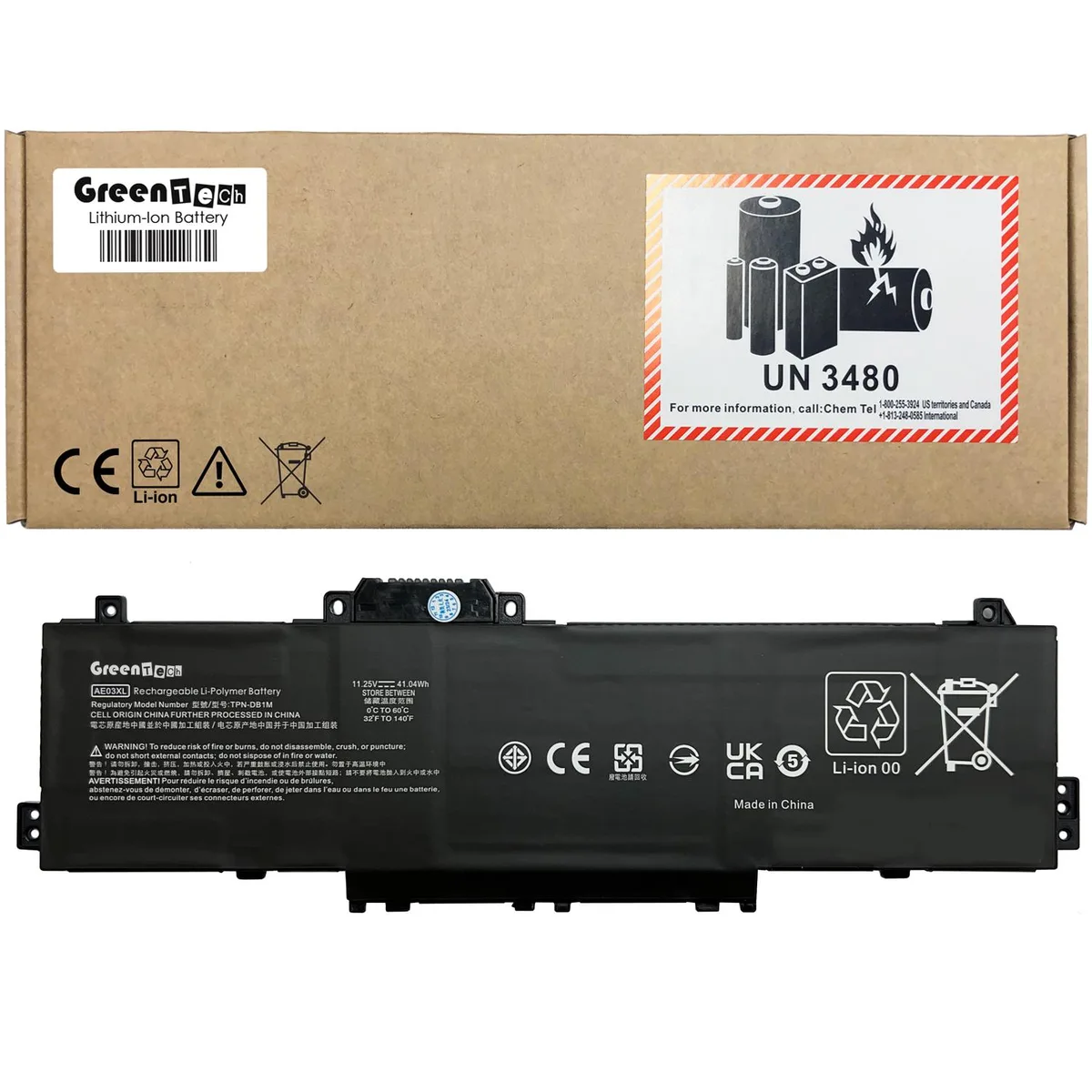 GreenTechLLC GreenTechLLC AE03XL 41WHR laptop battery for HP 240 250 255 G10 14-EE 15-FD — product photo