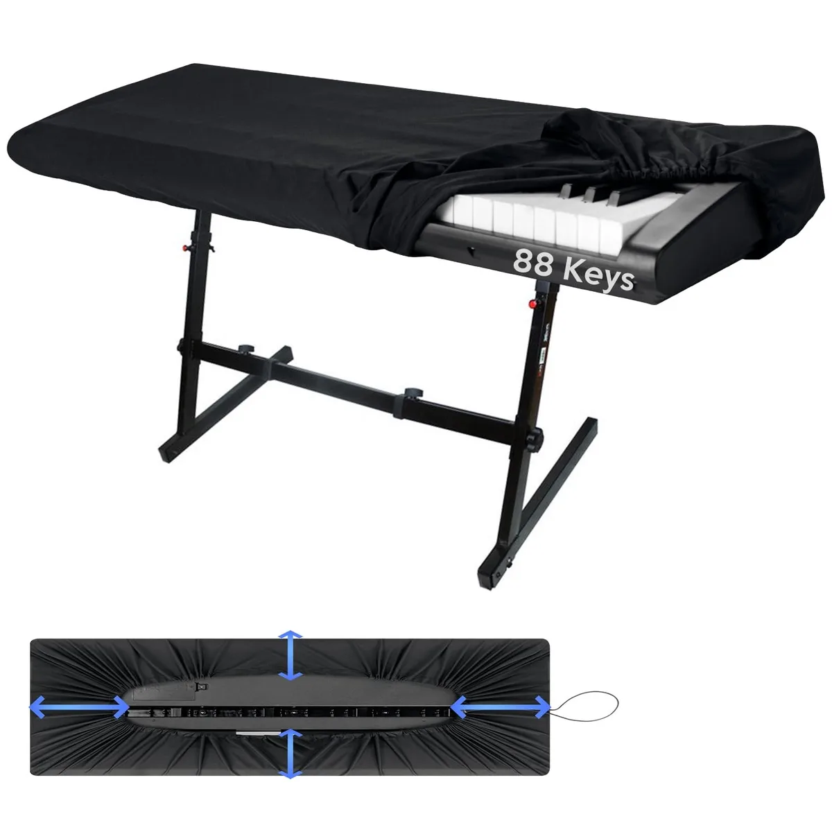 Yamaha P125 88-Key Spandex Dust Cover Black — product photo