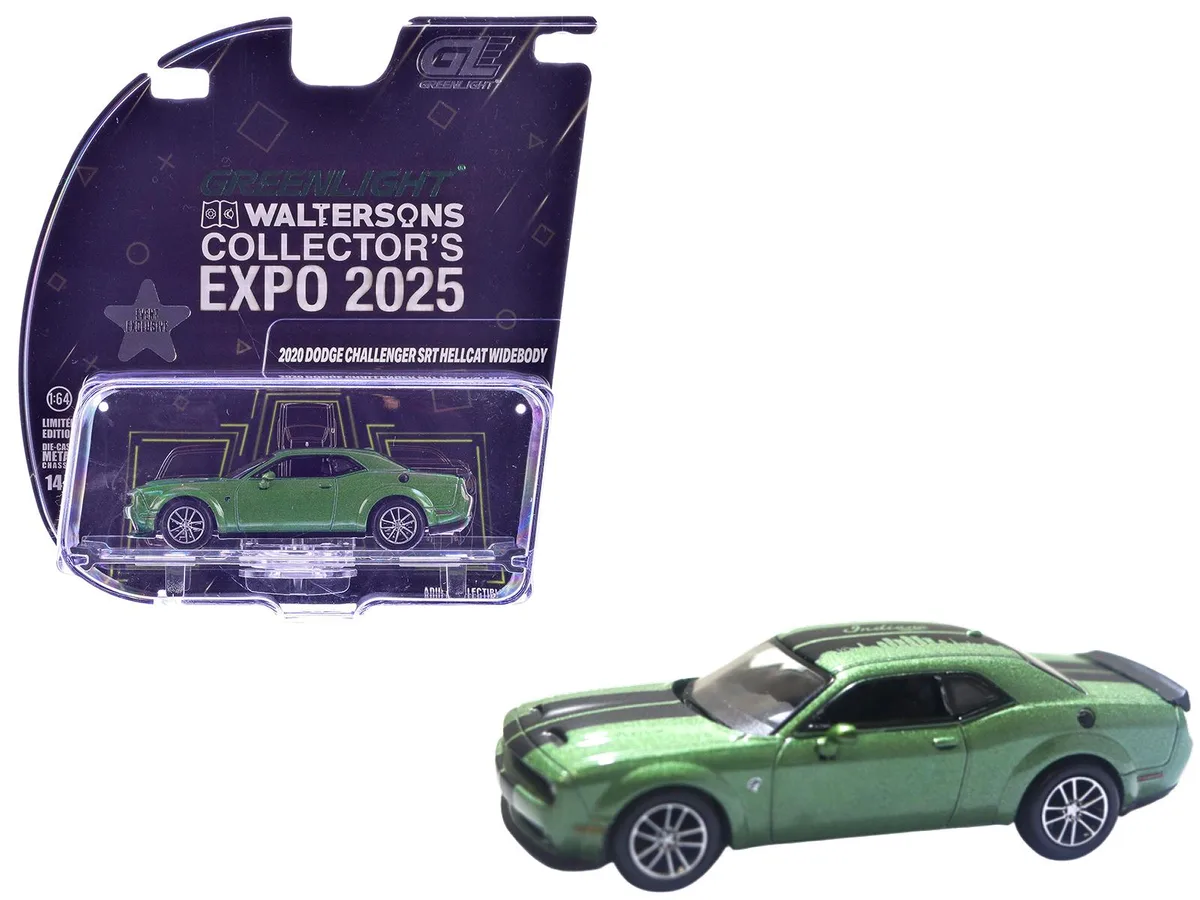 GREENLIGHT GREENLIGHT 2020 Dodge Challenger SRT Hellcat Widebody F8 Green Metallic 1/64 Diecast — product photo