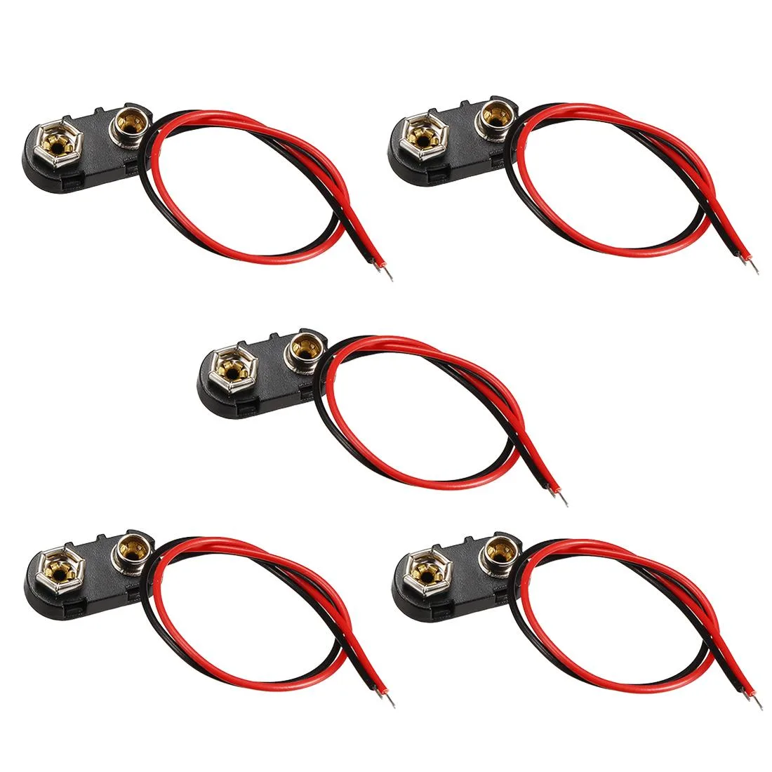 Unique-Bargains Unique-Bargains 9V Battery Clip I-Type 15cm Wire 5pcs — product photo