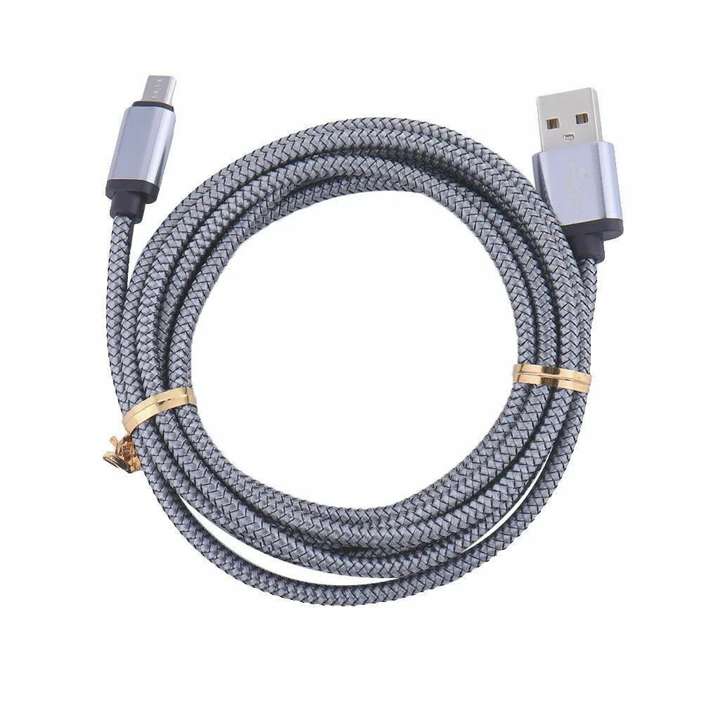 Silver Dragon nylon braided USB A to Micro USB cable