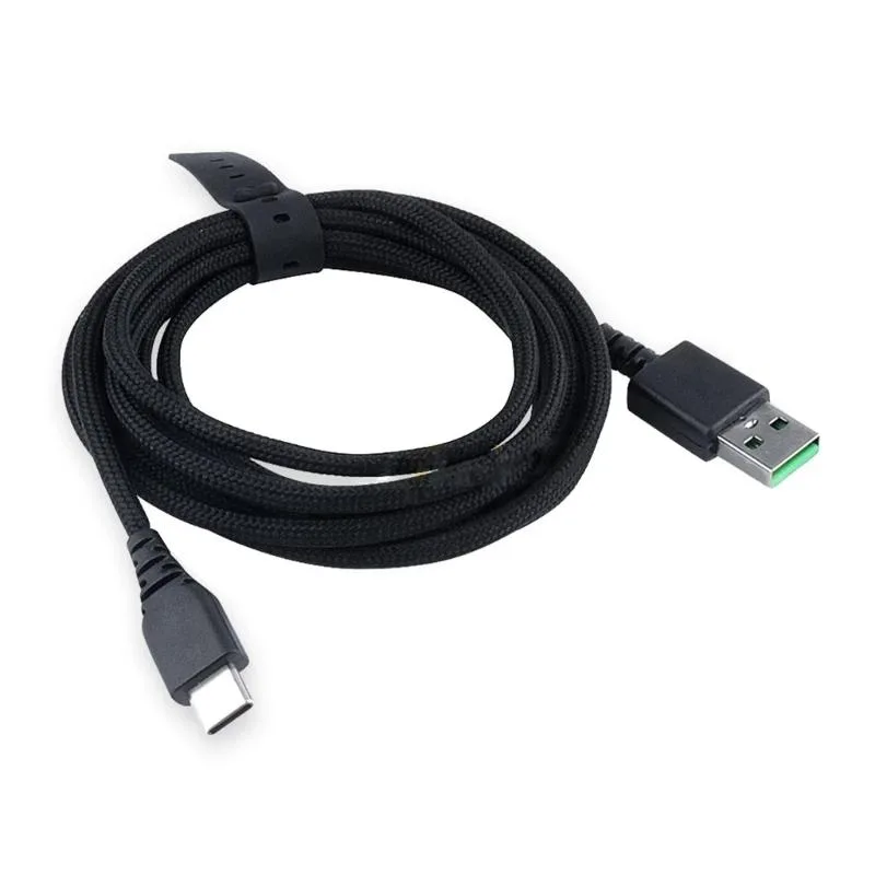 Black PVC USB charging cable for V2 Pro DeathAdder Pro Basilisk wireless mouse