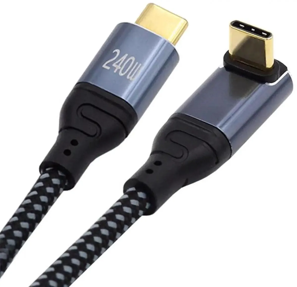 100cm USB-C cable with 90 degree up-down angled connectors