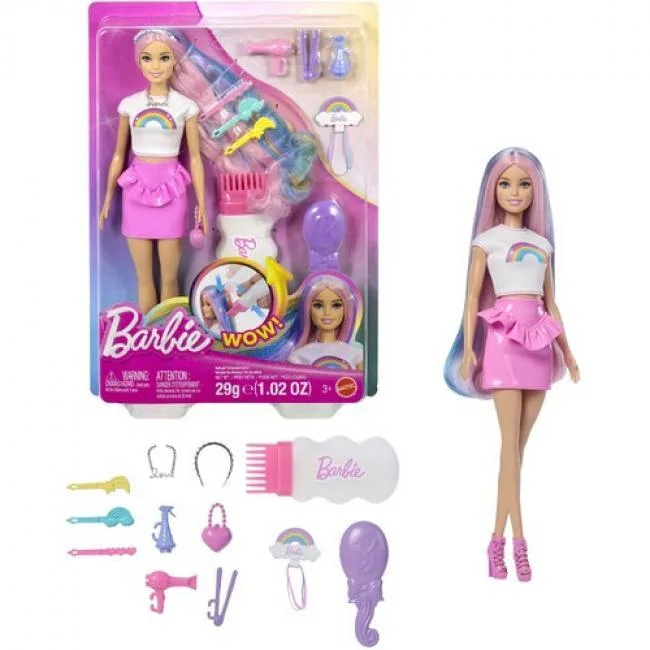 Barbie Barbie JJP07 Rainbow Sparkle Hair Doll 7.5 in 12 acc — product photo
