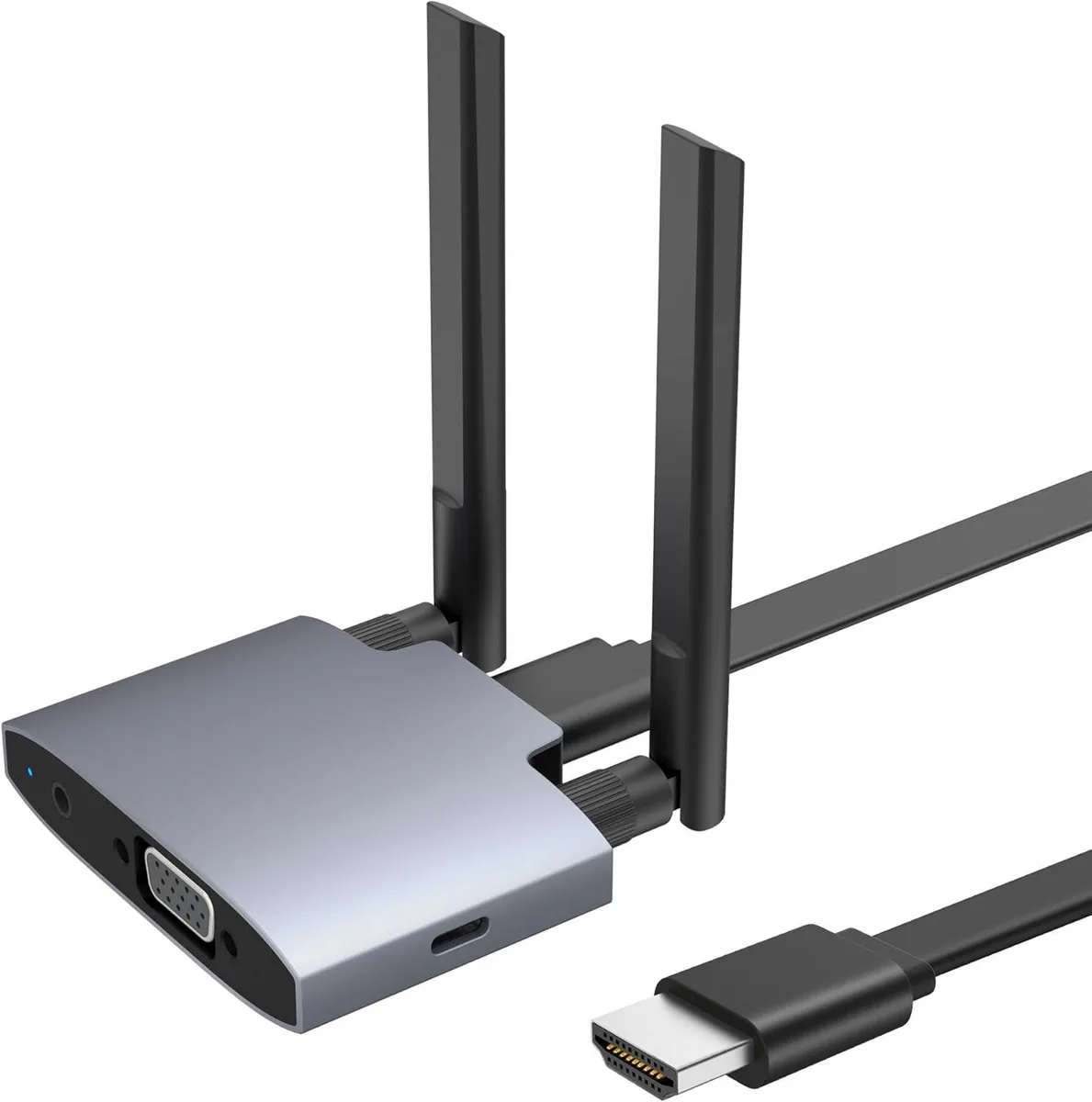Compact wireless HDMI dongle with foldable antenna