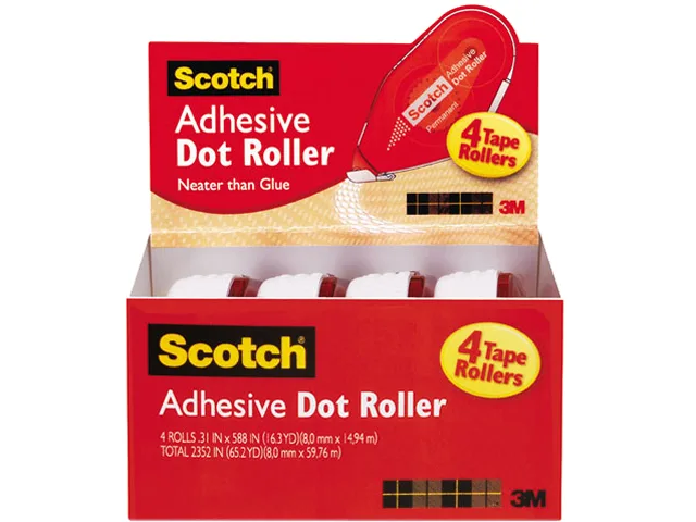 3M 3M 6055BNS Adhesive Dot Roller 0.3 in x 49 ft 4 Pack — product photo