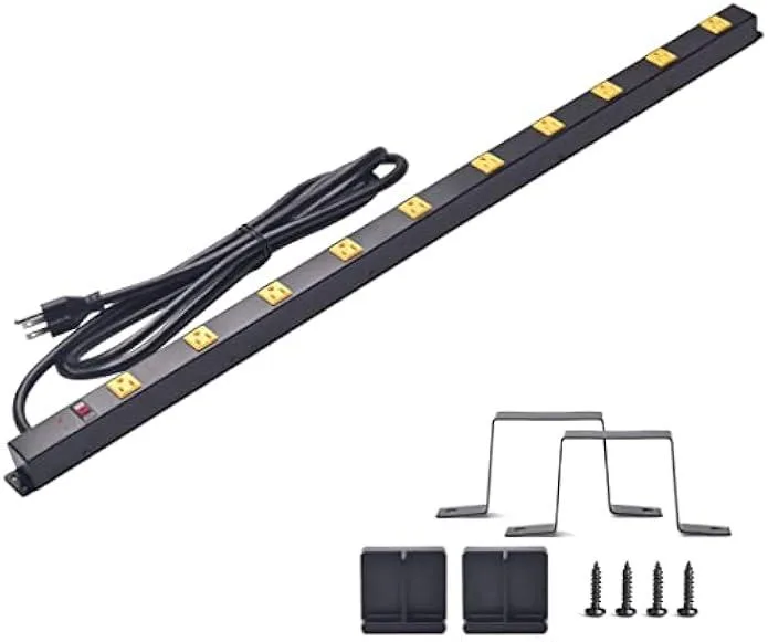 TAURKENAM TAURKENAM 10-Outlet Surge Protector Power Strip 6ft 1000J — product photo