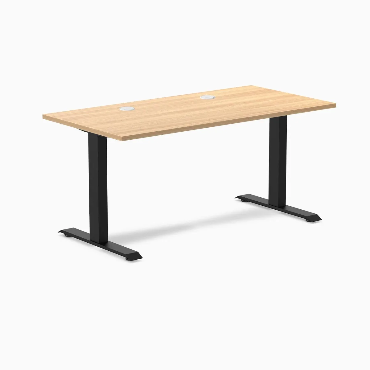 Desky Desky Zero Laminate Office Desk Sublime Teak 59 x 29.5 in Matte Black — product photo