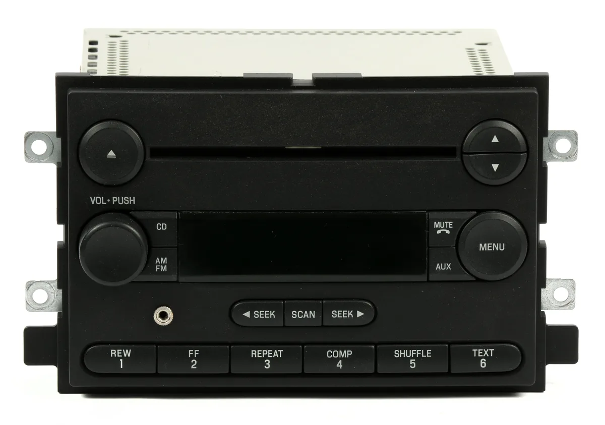 1 Factory Radio 1 Factory Radio 5F9T-18C869-AK Receiver AM FM CD AUX 2005-2006 Ford Five Hundred Mustang — product photo