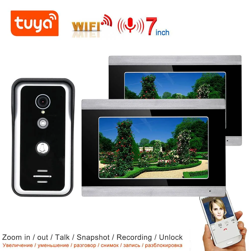 visiPower visiPower 7" Touch Video Intercom Kit 1 Doorbell 2 Monitors 1080P 128GB Tuya — product photo
